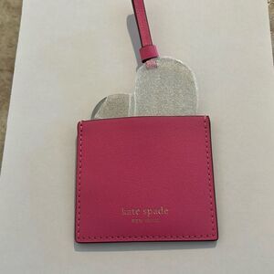 KATE SPADE Pink & Silver Heart Hang Tag NWT